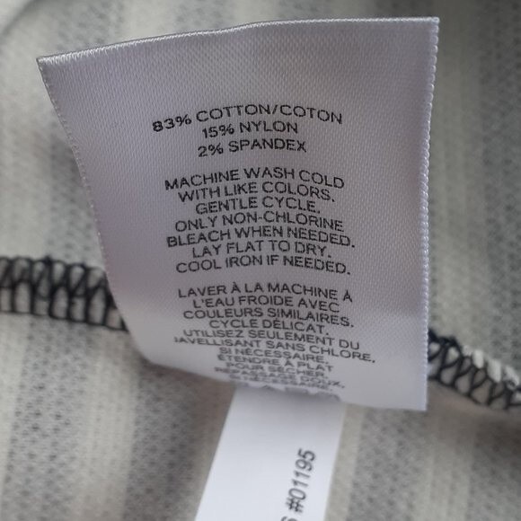 Express Striped Tie Waist Black & White Cotton Blend Blouse Size Medium - Picture 10 of 10